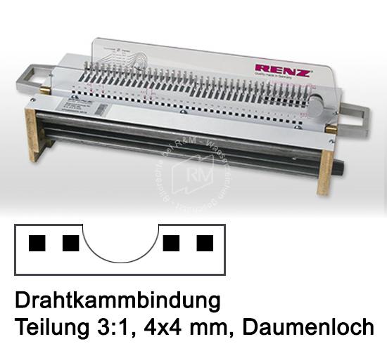 Stanzwerkzeug DTP 340 M, 3:1, 4x4mm, Daumenloch