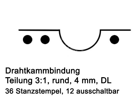 JBI DocuPunch Stanzwerkzeug 3:1, Ø 4mm DL, 12 ab