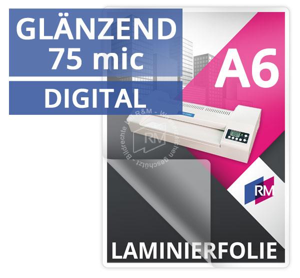 RM Digital Laminiertaschen A6, 2x75mic gloss