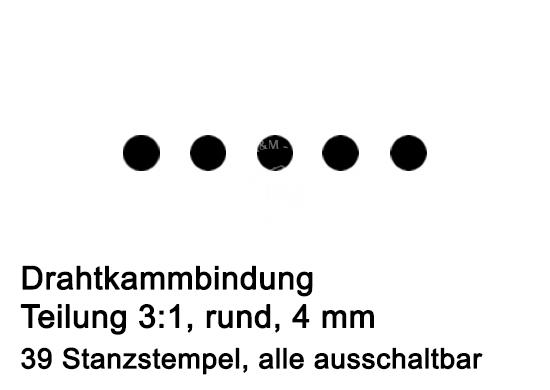 JBI DocuPunch Stanzwerkzeug 3:1, Ø 4mm, 39 absch