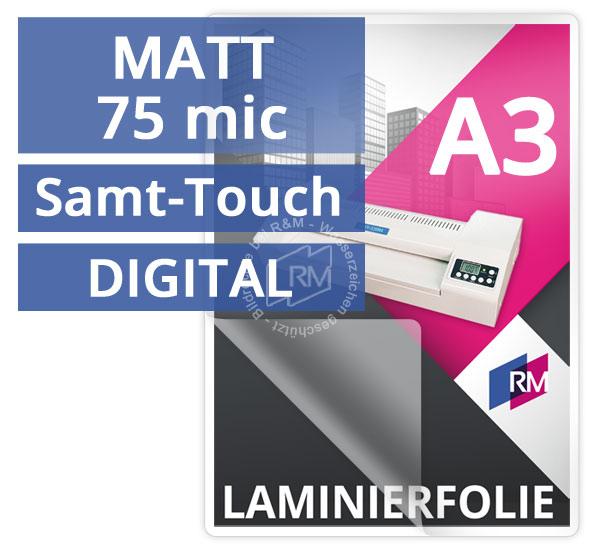 RM Digital Laminiertaschen A3, 2x75mic SilkFeel