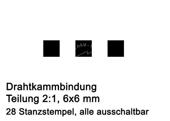 JBI AlphaDoc Stanzwerkzeug 2:1, 6x6mm, 28 absch