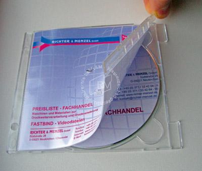 CD-Tray, mit Abheftlochung und Folienabdeckung