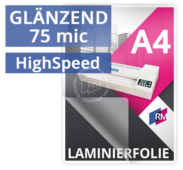 RM Laminiertaschen A4 HighSpeed 75mic gloss